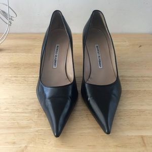 Manolo Blahnik Black Leather shoes size 39.5